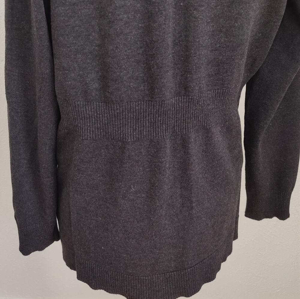 Open Front Grey Sweater - Picture 5 of 8